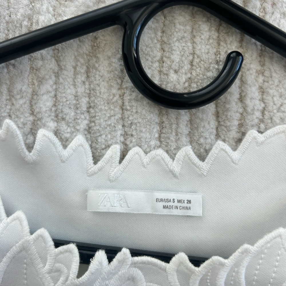 Zara Ivory Scalloped Blouse